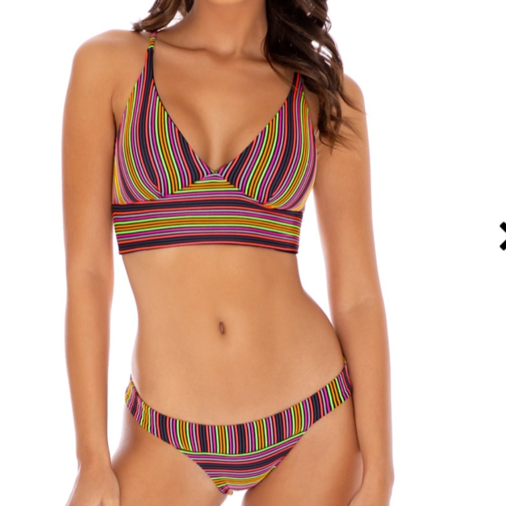 LULI FAMA Jungle Glow REVERSIBLE Two Piece Bikini EUC - Picture 2 of 13